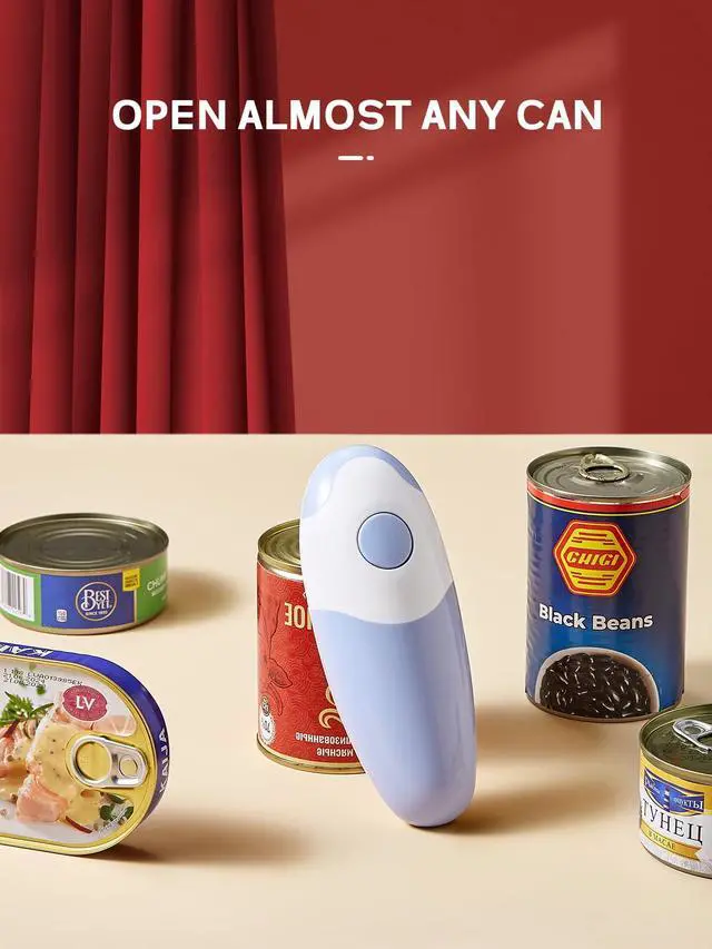 Alt view image 3 of 7 - Electric Can Opener, Battery Operated Can Opener Fits Alomost All Can Sizes, Simple One Touch-Operation, Automatic, Hand Free, Smooth Edge (battery not included), Blue Gray