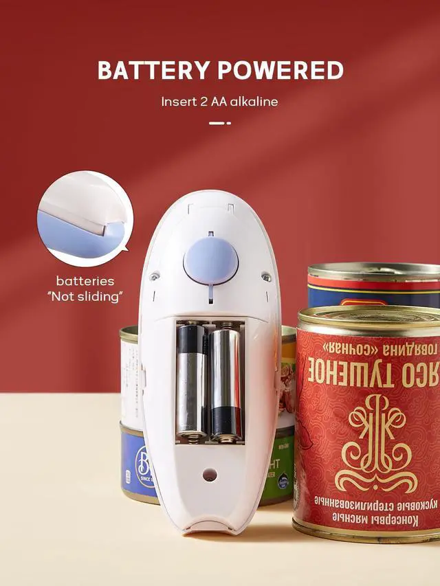 Alt view image 5 of 7 - Electric Can Opener, Battery Operated Can Opener Fits Alomost All Can Sizes, Simple One Touch-Operation, Automatic, Hand Free, Smooth Edge (battery not included), Blue Gray