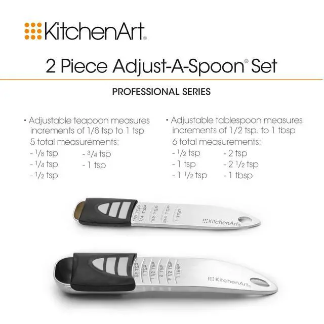 Alt view image 6 of 6 - Stainless Steel Pro Sliding Adjust-A-Tablespoon and Teaspoon Set