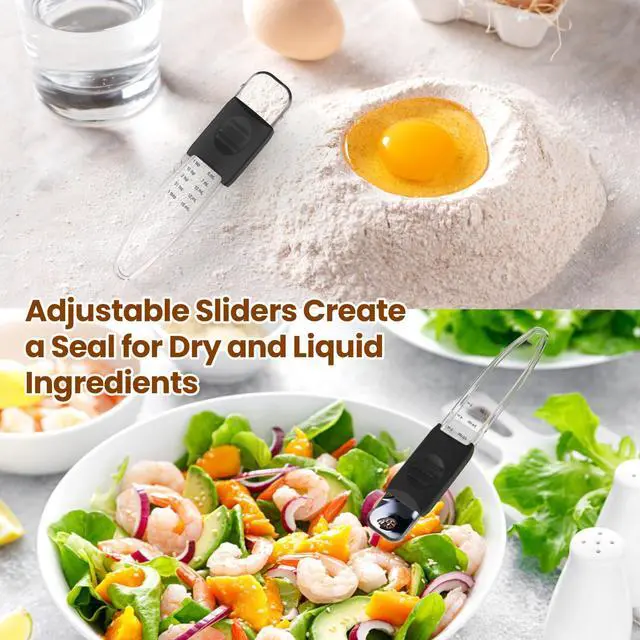 Alt view image 5 of 6 - Professional Adjustable Measuring Spoons Set of 2#2258, Fits in Spice Jars, Teaspoon Measuring Spoons 9 in 1 for Dry and Liquid, BPA- free & Dishwasher Safe