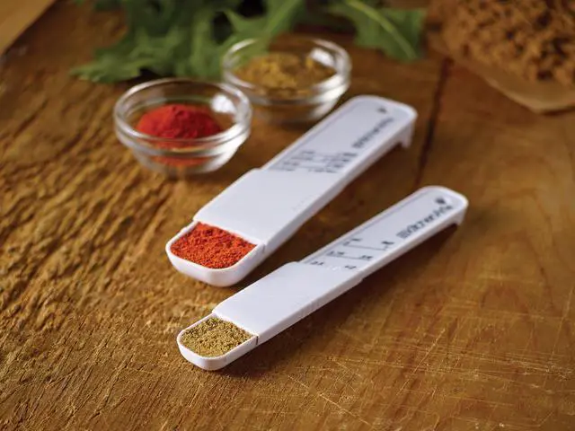 Alt view image 4 of 6 - Adjust-A-Teaspoon And Adjust-A-Tablespoon Set, Plastic, 2-Piece, White,9 x 3.5 x 0.75 inches