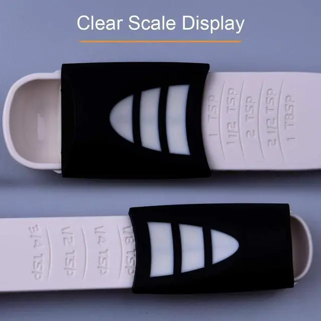 Alt view image 2 of 6 - Adjustable Measuring Spoon White,Creative Double End Adjustable Scale, Eight Stalls Measuring Spoon,Measuring Dry/Semi-Liquid Ingredients,Metering Spoon for Baking,Cooking,Coffee,Sugar,Salt,Powder.