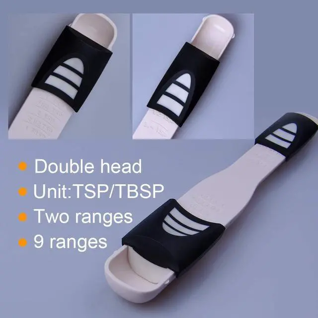 Alt view image 4 of 6 - Adjustable Measuring Spoon White,Creative Double End Adjustable Scale, Eight Stalls Measuring Spoon,Measuring Dry/Semi-Liquid Ingredients,Metering Spoon for Baking,Cooking,Coffee,Sugar,Salt,Powder.