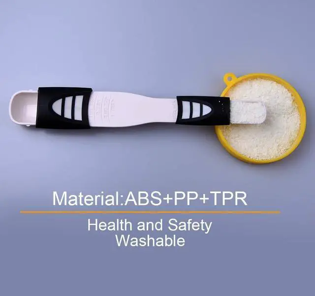 Alt view image 6 of 6 - Adjustable Measuring Spoon White,Creative Double End Adjustable Scale, Eight Stalls Measuring Spoon,Measuring Dry/Semi-Liquid Ingredients,Metering Spoon for Baking,Cooking,Coffee,Sugar,Salt,Powder.