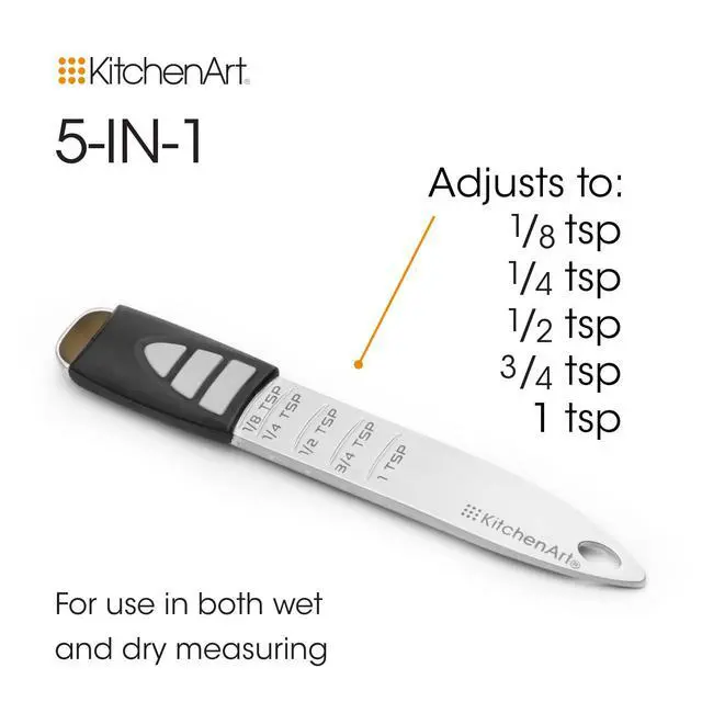 Alt view image 6 of 7 - Pro Adjust-A-Teaspoon, Stainless Steel Measuring Spoon, Silver
