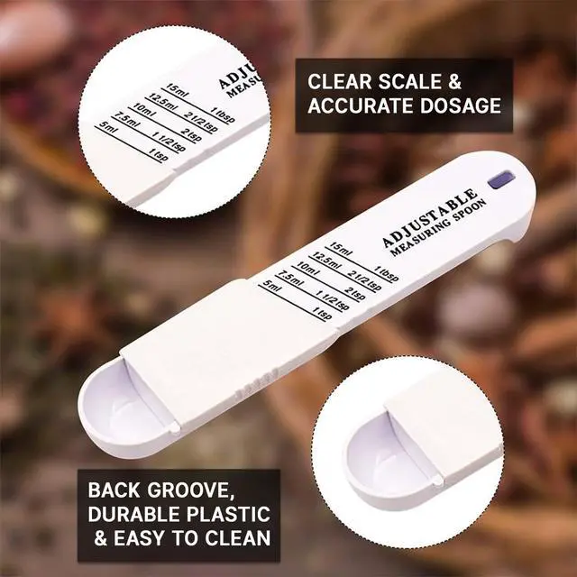 Alt view image 3 of 7 - Adjustable Measuring Spoon for Dry and LiquidWhite