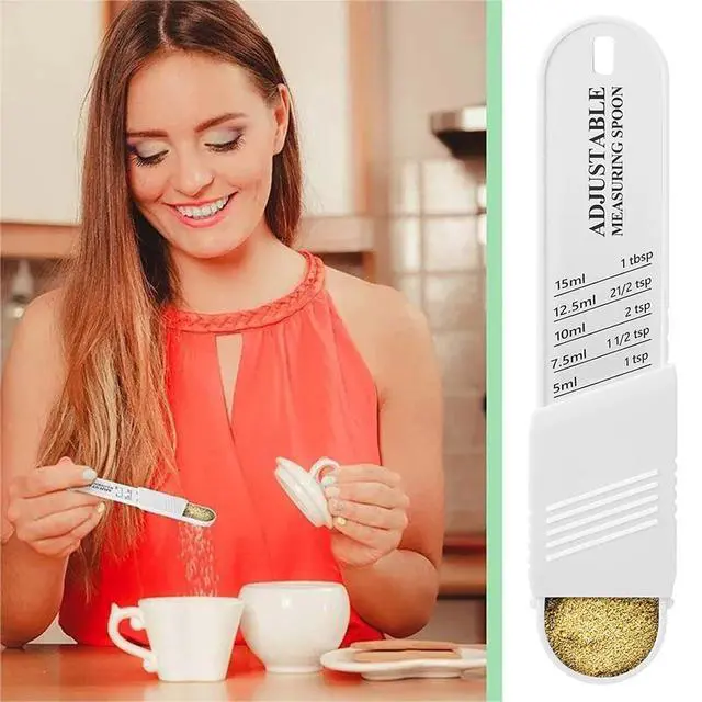Alt view image 4 of 7 - Adjustable Measuring Spoon for Dry and LiquidWhite