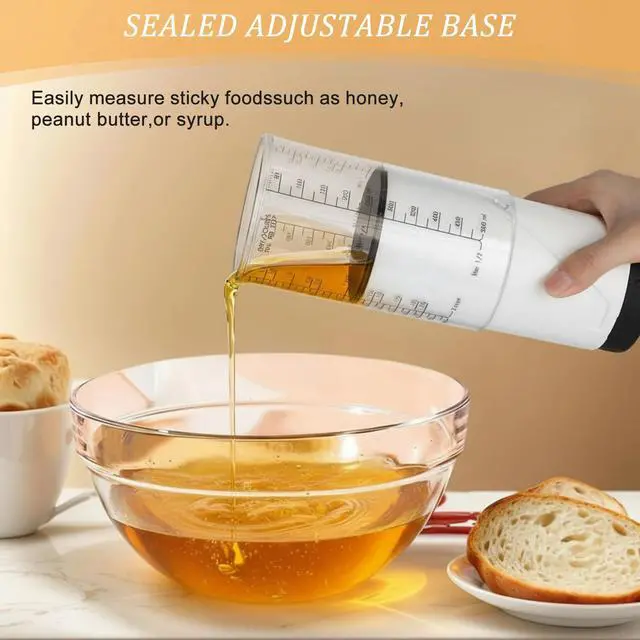Alt view image 3 of 7 - 6 Pcs Adjustable Measuring Cups Set Includes 2 Cup Push up Measuring Cup and 5 Measurings Spoon for Peanut Butter 4 in 1 Liquid Dry Semi Solid Ingredient Home Cooking Tool