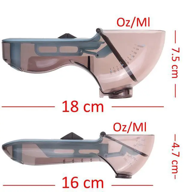 Alt view image 2 of 6 - 2x Adjustable Measuring Cups/Spoons - Large and Small - Imperial and Metric - Oz, Ml, Cups, Tbsp, Tsp - Adjustable Space Saving Kitchen Tool for Cooking and Baking - Wet and Dry