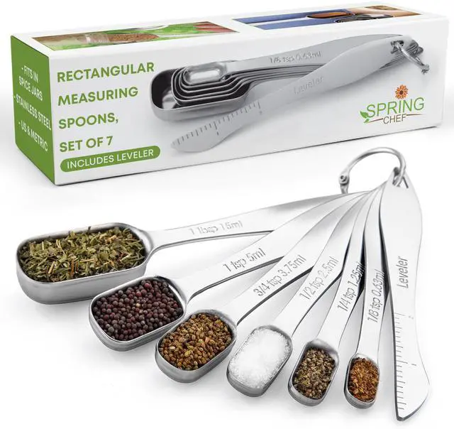 Main image of Nesting Stainless Steel Measuring Spoons Set of 7 with Leveler