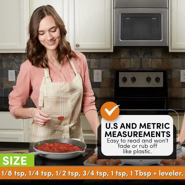 Alt view image 3 of 7 - Nesting Stainless Steel Measuring Spoons Set of 7 with Leveler