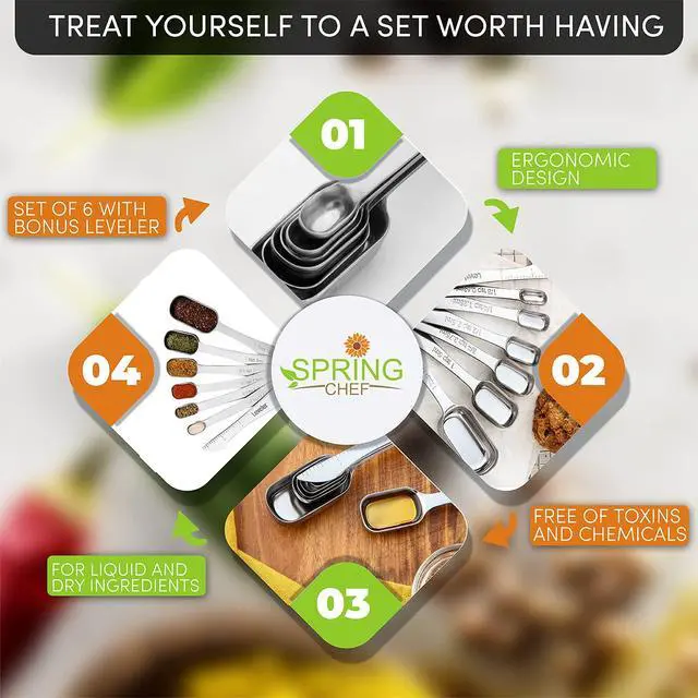 Alt view image 7 of 7 - Nesting Stainless Steel Measuring Spoons Set of 7 with Leveler