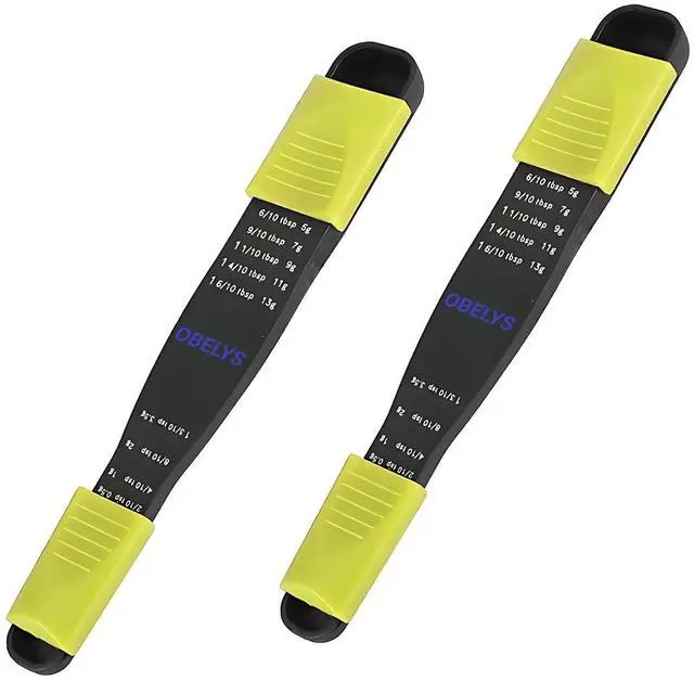 Main image of Adjustable Measuring Spoon Set Black & Green Kitchen Tool for Precise Measuring | Ideal for Dry & Liquid Ingredients | Space-Saving, Easy-to-Use, Dishwasher Safe | Pack of 2 for Cooking & Baking