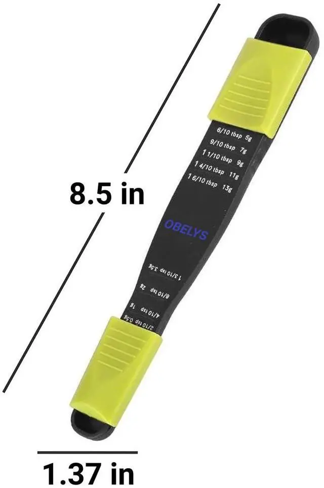 Alt view image 4 of 5 - Adjustable Measuring Spoon Set Black & Green Kitchen Tool for Precise Measuring | Ideal for Dry & Liquid Ingredients | Space-Saving, Easy-to-Use, Dishwasher Safe | Pack of 2 for Cooking & Baking