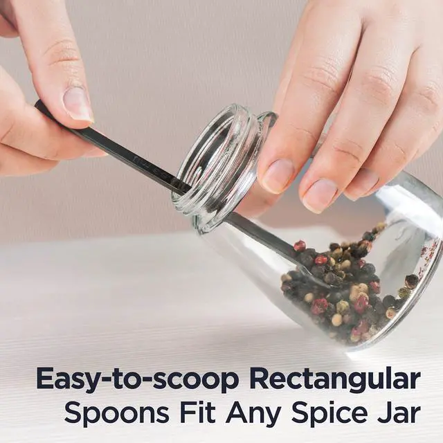 Alt view image 3 of 7 - PRO Heavy Duty Stainless Steel Measuring Spoons for Cooking Spices Dry or Liquid Ingredients Fits in Spice Jar Adjustable Measuring Spoon Set of 7 Measuring with Leveler Measuring Spoons Set