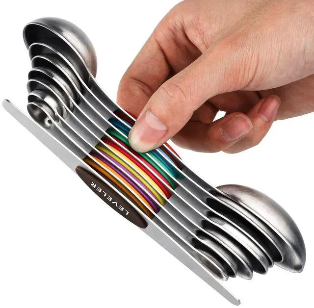 Main image of Magnetic Measuring Spoons Set Stainless Steel Dual Sided Measuring Spoons