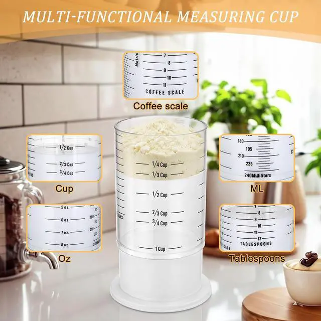 Alt view image 3 of 7 - 6 Pcs Adjustable Push up Measuring Cup Set Includes 2 Adjustable Measuring Cups and 5 Measurings Spoon for Peanut Butter Liquid Dry Semi Solid Ingredient Home Cooking Tool(6.5 * 10cm)