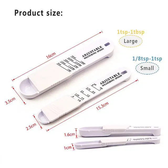 Alt view image 4 of 5 - Adjustable Measuring Spoon, Double End All in One Adjustable Scale Metering Spoon for Baking, Cooking, Powder, Oil, Sugar, Salt (Set of 2)