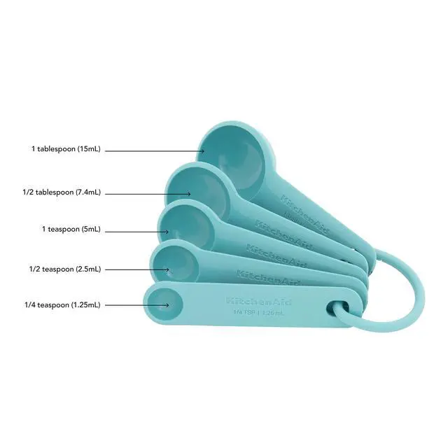 Alt view image 3 of 7 - Measuring Spoons, Set Of 5, Aqua Sky