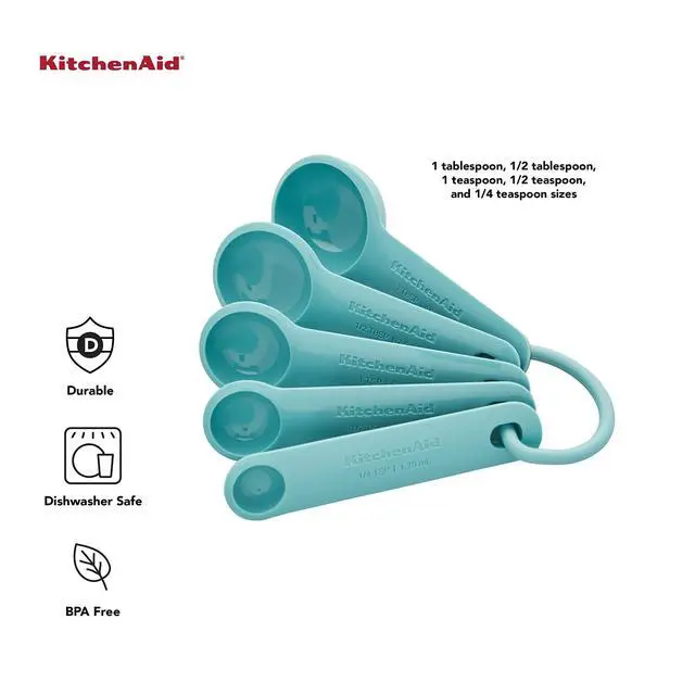 Alt view image 4 of 7 - Measuring Spoons, Set Of 5, Aqua Sky
