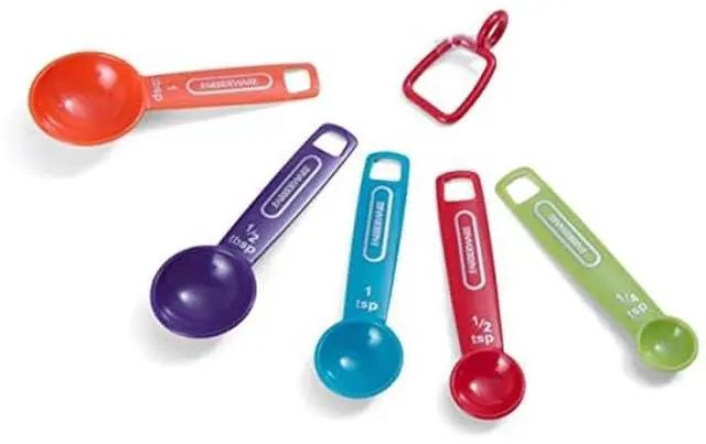Main image of Professional Plastic Measuring Spoons, Set of 5, Colors may vary