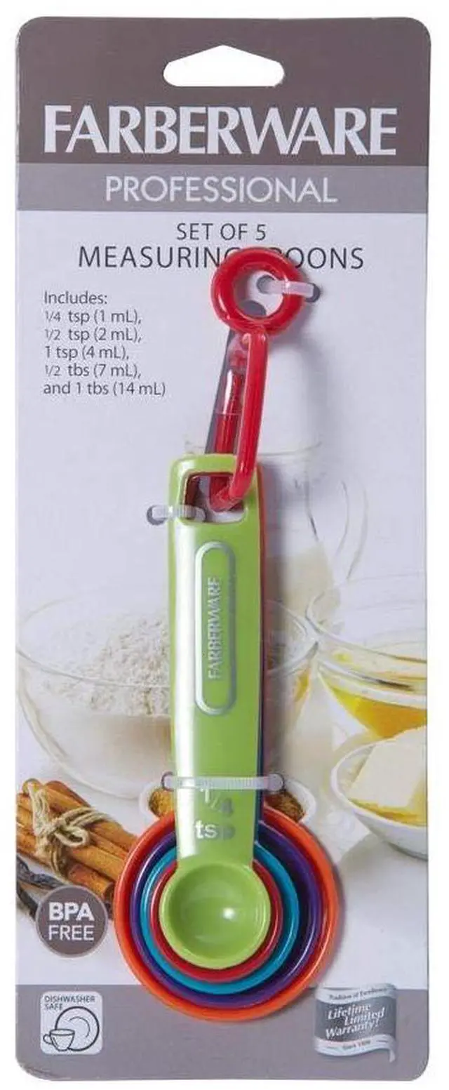 Alt view image 5 of 5 - Professional Plastic Measuring Spoons, Set of 5, Colors may vary