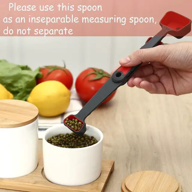 Alt view image 5 of 6 - Collapsible Silicone Soft Measuring Cups and Measuring Spoons,8 pieces Portable Food Grade Silicone Measurement Cup for Liquid & Dry Measuring Baking &Utensils & Travel Measuring Cupspace saver