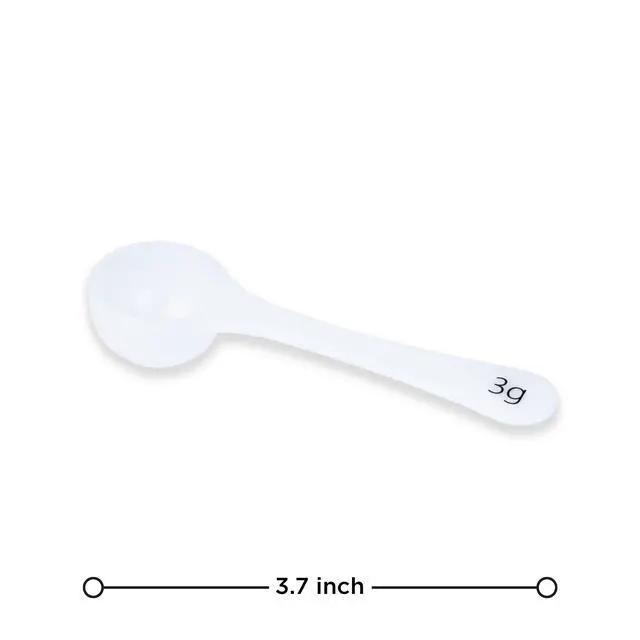 Alt view image 4 of 7 - Measure spoons | measuring spoons set of 6 | exact dosing 3 gram scoop, 5 gram scoop, 7,5g, 10g, 15g, 30g | kitchen measuring set for powder and liquids | plastic medicine spoon and cups