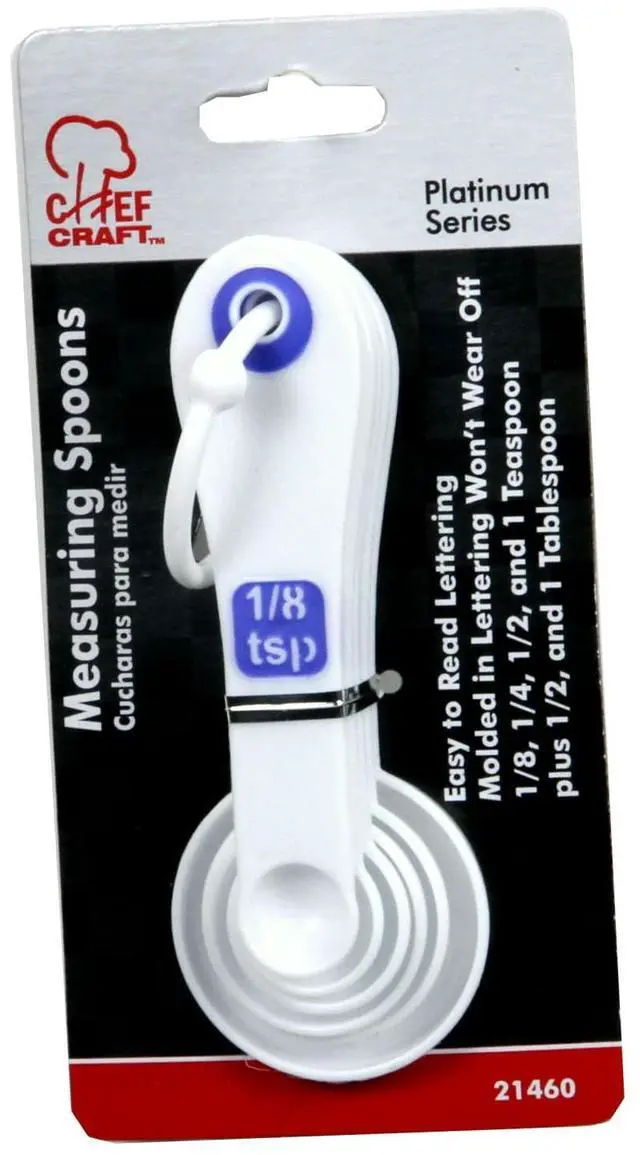 Alt view image 2 of 3 - Select Plastic Measuring Spoon Set, 6 piece set, White and Blue