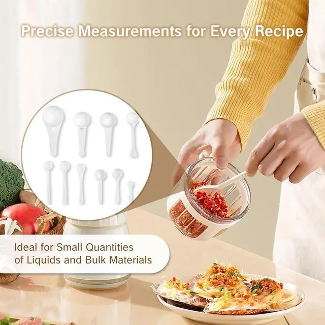 Alt view image 4 of 7 - 10Pcs Plastic Measuring Spoons Set Gram Cup Powder Scoops 0.25g 0.5g 1g 1.5g 2g 3g 5g 7.5g 10g 15g Adjustable Measuring Spoons for Powder Bead Coffee Spices Dry Goods