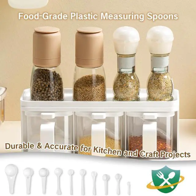 Alt view image 5 of 7 - 10Pcs Plastic Measuring Spoons Set Gram Cup Powder Scoops 0.25g 0.5g 1g 1.5g 2g 3g 5g 7.5g 10g 15g Adjustable Measuring Spoons for Powder Bead Coffee Spices Dry Goods