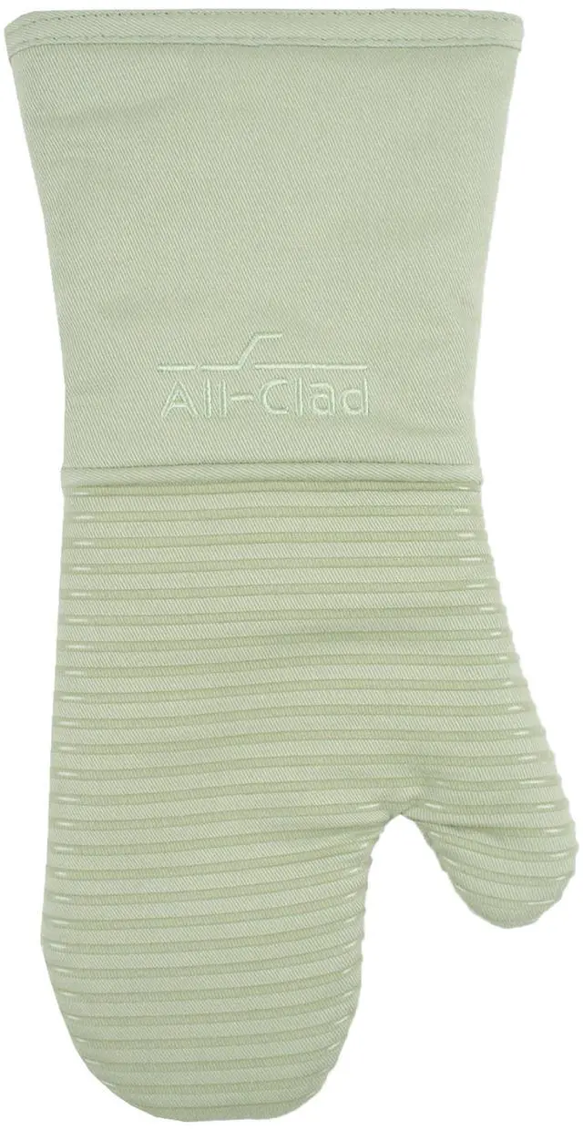 Main image of Extra Long Silicone Oven Mitts Heat Resistant 500 Degrees, 1 Pack, 14"x7" Fennel, Kitchen Textiles