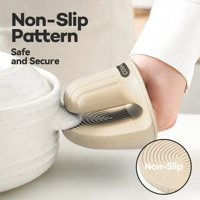 Alt view image 5 of 6 - Silicone Oven Mitts Heat Resistant Mini Oven Gloves and Pot Holders Set for Kitchen Non Slip Waterproof Pinch Grips for Cooking and Baking Set of 2