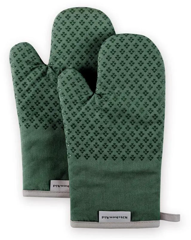 Main image of Asteroid Oven Mitt Set, 7"x12.5", Dark Green, 2 Piece