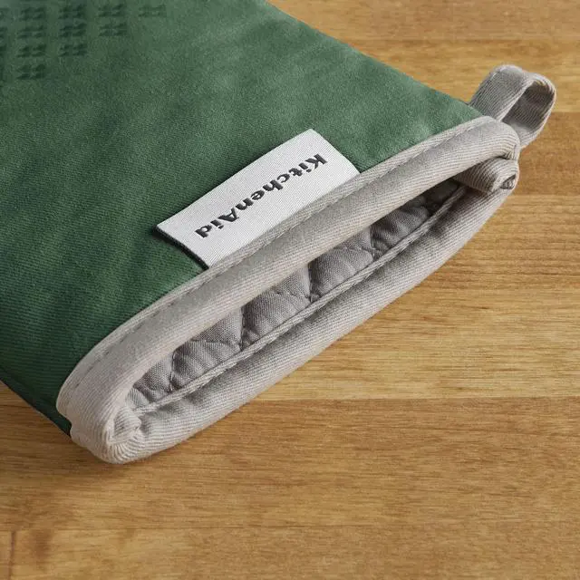 Alt view image 3 of 6 - Asteroid Oven Mitt Set, 7"x12.5", Dark Green, 2 Piece