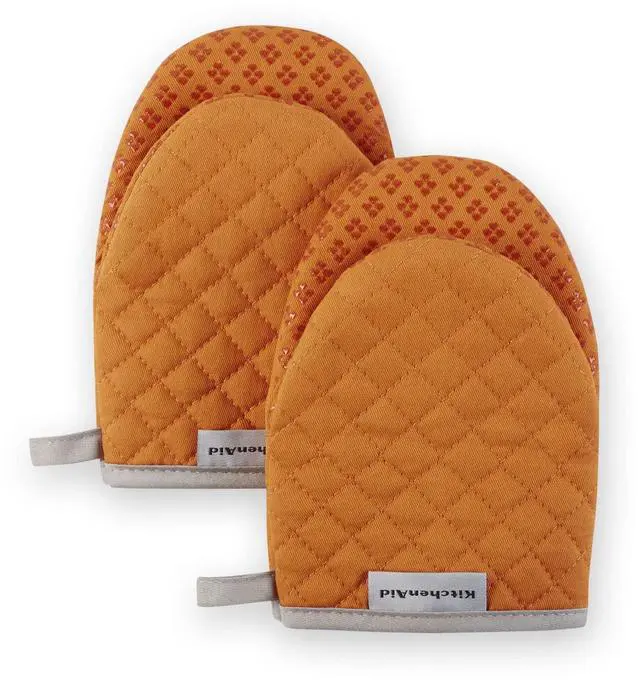 Main image of Asteroid Mini Oven Mitt Set, 5.5"x8", Honey Orange, 2 Piece