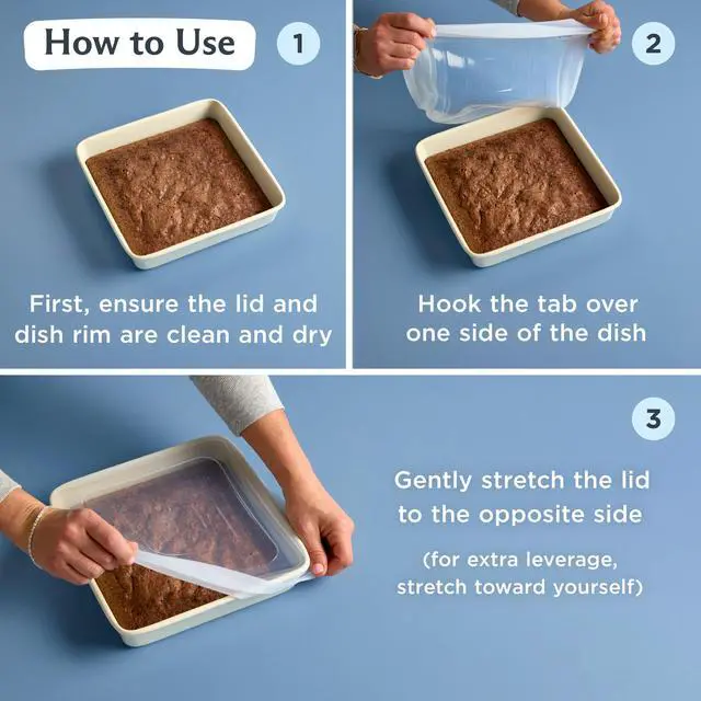 Alt view image 5 of 7 - Reusable Silicone Square Stretch Lid, Food Cover for 8x8 inch Pans