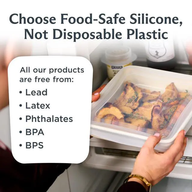 Alt view image 6 of 7 - Reusable Silicone Square Stretch Lid, Food Cover for 8x8 inch Pans