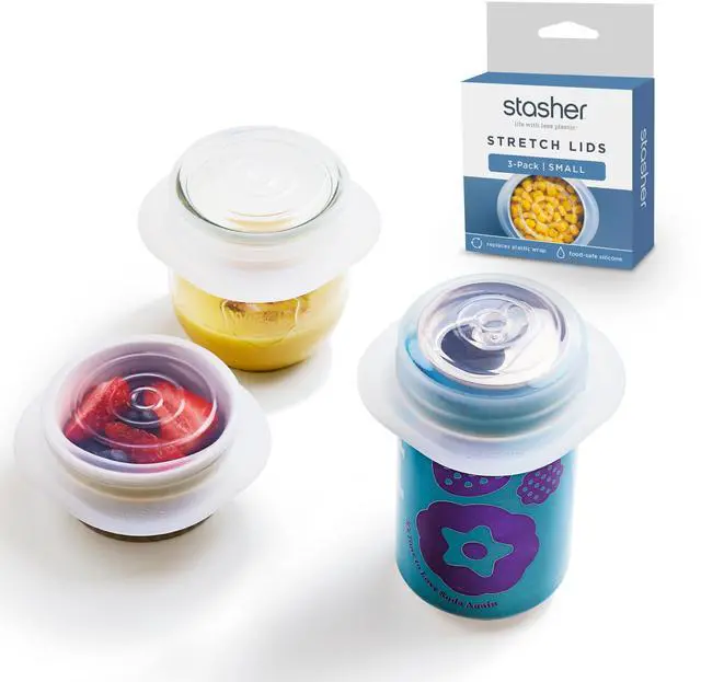 Main image of Premium Reusable Silicone Stretch Lids, Clear, 3-Pack, Small