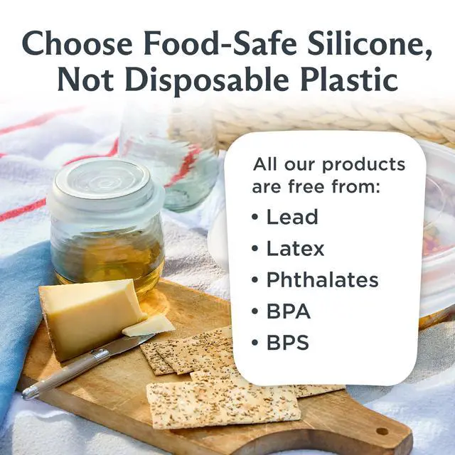 Alt view image 6 of 7 - Premium Reusable Silicone Stretch Lids, Clear, 3-Pack, Small