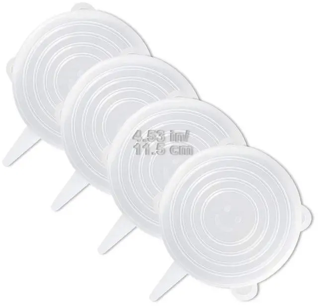 Main image of Same Size Silicone Stretch Lids, Thicker Reusable Sturdy Silicone Container Cover, Expandable Food Storage Covers, Dishwasher and Freezer Safe, 4.53in(11.5cm)