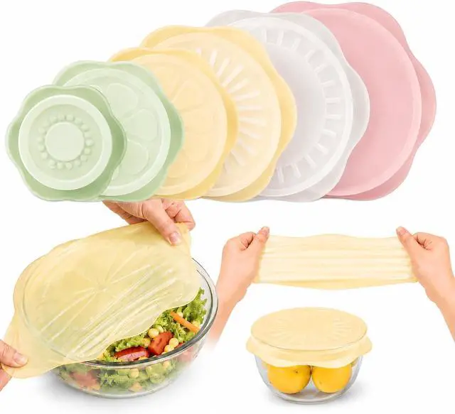 Main image of Silicone Bowl Covers Stretch Lids (6 Pack) Reusable Food Storage Covers for Bowls, Cups & Containers Airtight, Leakproof, BPA Free, Eco-Friendly Microwave, Freezer & Dishwasher Safe