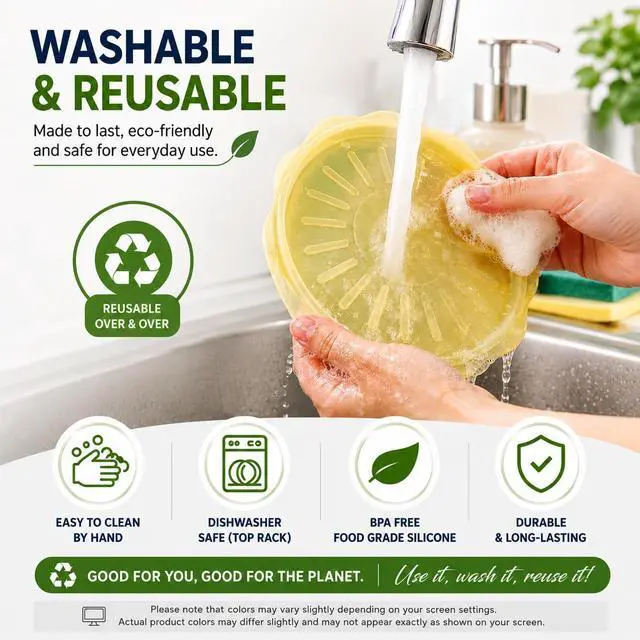 Alt view image 5 of 7 - Silicone Bowl Covers Stretch Lids (6 Pack) Reusable Food Storage Covers for Bowls, Cups & Containers Airtight, Leakproof, BPA Free, Eco-Friendly Microwave, Freezer & Dishwasher Safe