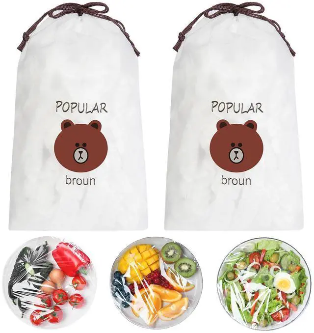 Main image of 200 Pcs Fresh Keeping Bags, Reusable Elastic Food Storage Covers, Stretch Plastic Wrap Bowl Covers Preservation Bags, Elastic Storage Cover for Fruit Preservation and Food Storage