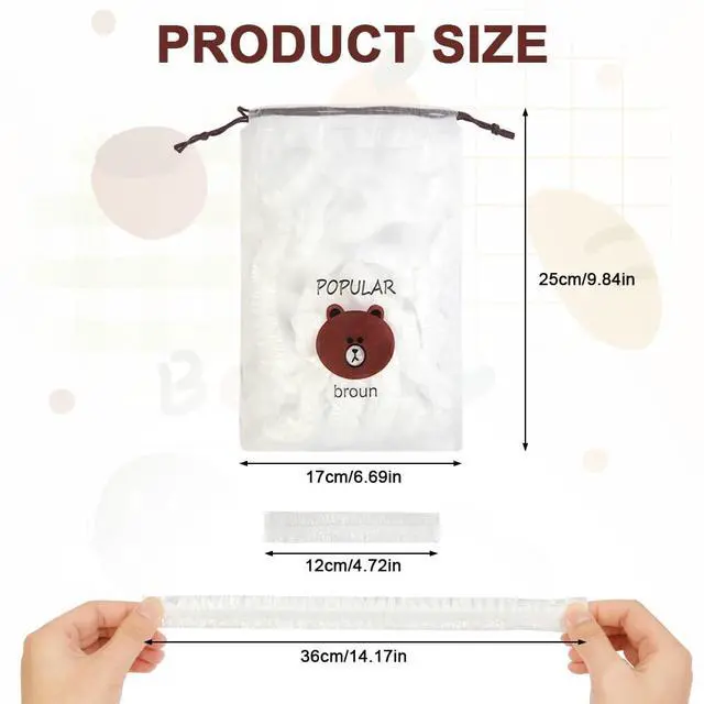 Alt view image 2 of 7 - 200 Pcs Fresh Keeping Bags, Reusable Elastic Food Storage Covers, Stretch Plastic Wrap Bowl Covers Preservation Bags, Elastic Storage Cover for Fruit Preservation and Food Storage