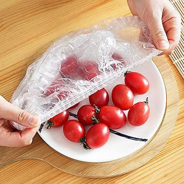 Alt view image 3 of 7 - 200 Pcs Fresh Keeping Bags, Reusable Elastic Food Storage Covers, Stretch Plastic Wrap Bowl Covers Preservation Bags, Elastic Storage Cover for Fruit Preservation and Food Storage