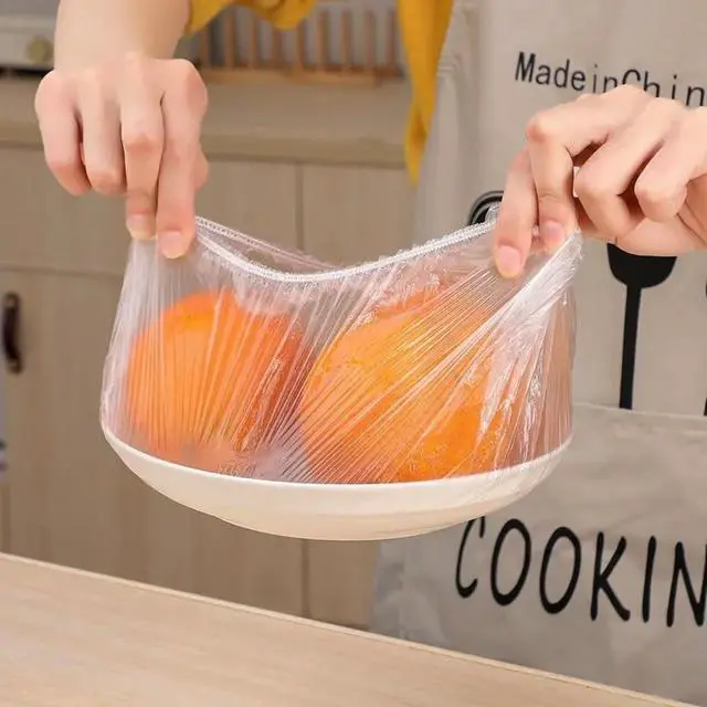 Alt view image 5 of 7 - 200 Pcs Fresh Keeping Bags, Reusable Elastic Food Storage Covers, Stretch Plastic Wrap Bowl Covers Preservation Bags, Elastic Storage Cover for Fruit Preservation and Food Storage