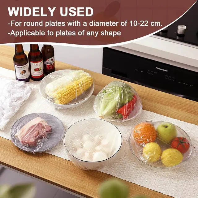 Alt view image 6 of 7 - 200 Pcs Fresh Keeping Bags, Reusable Elastic Food Storage Covers, Stretch Plastic Wrap Bowl Covers Preservation Bags, Elastic Storage Cover for Fruit Preservation and Food Storage