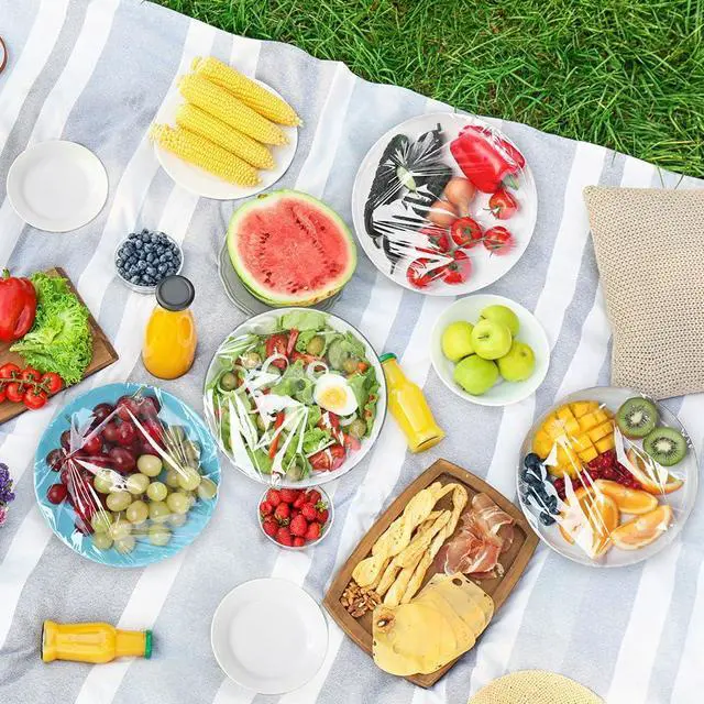 Alt view image 7 of 7 - 200 Pcs Fresh Keeping Bags, Reusable Elastic Food Storage Covers, Stretch Plastic Wrap Bowl Covers Preservation Bags, Elastic Storage Cover for Fruit Preservation and Food Storage