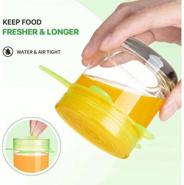Alt view image 5 of 6 - Reusable Silicone Stretch Lids Set of 6 | Green | BPA-Free Food Covers for Bowls, Pots & Jars